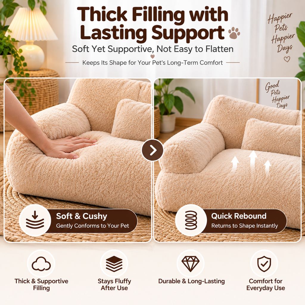 Plush Pet Sofa Bed – Removable & Washable