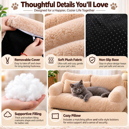 Plush Pet Sofa Bed – Removable & Washable