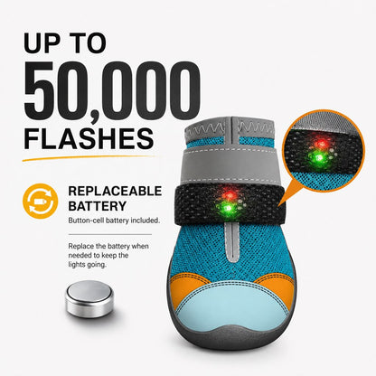 Motion-Activated LED Dog Boots – Visible at Night