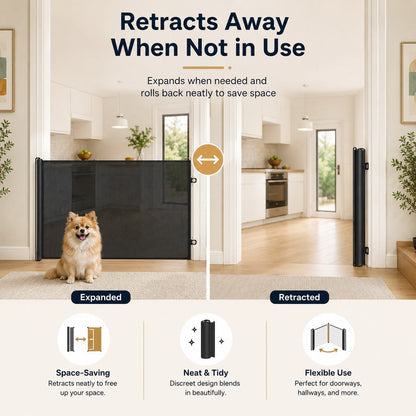 No-Drill Retractable Pet Gate – Blocks Off-Limit Areas