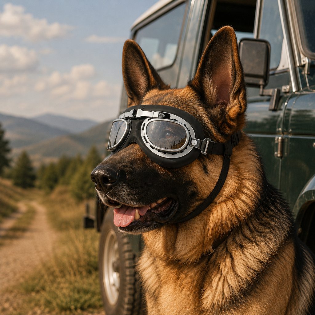 Retro Aviator Dog Goggles – Wind & Dust Shield