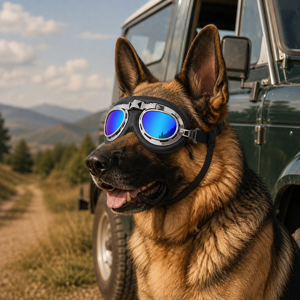 Retro Aviator Dog Goggles – Wind & Dust Shield