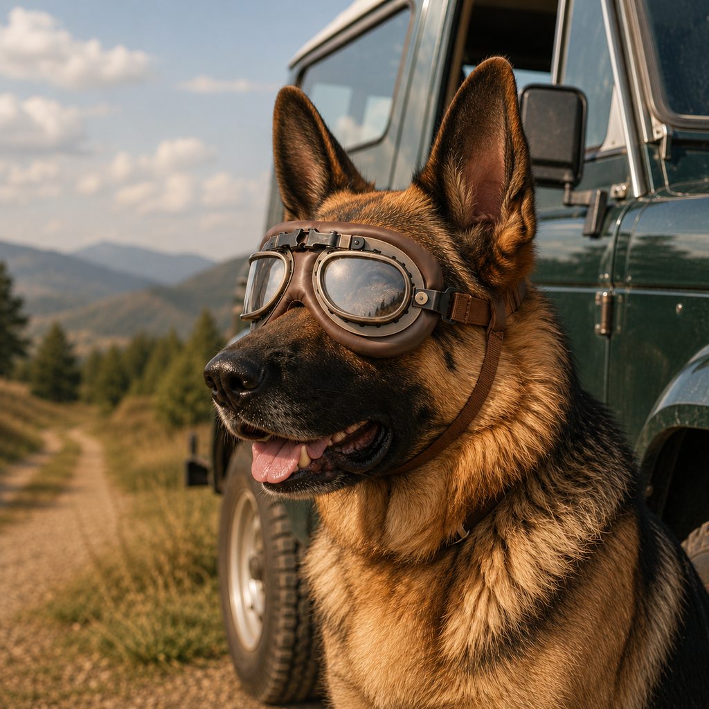 Retro Aviator Dog Goggles – Wind & Dust Shield