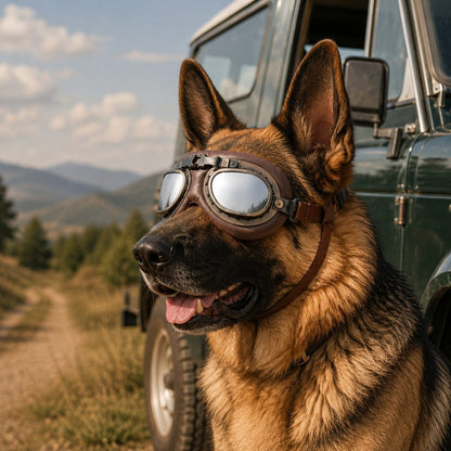 Retro Aviator Dog Goggles – Wind & Dust Shield