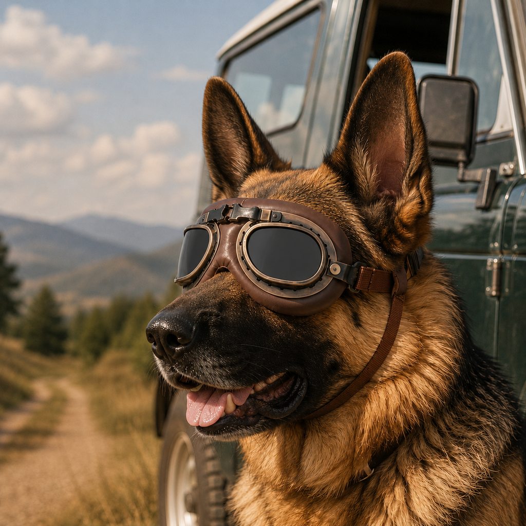 Retro Aviator Dog Goggles – Wind & Dust Shield