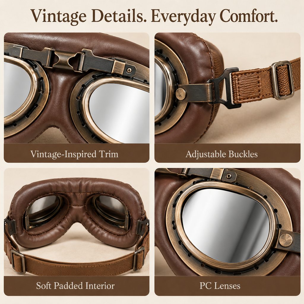 Retro Aviator Dog Goggles – Wind & Dust Shield