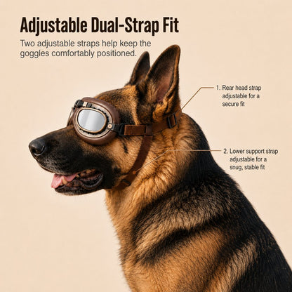 Retro Aviator Dog Goggles – Wind & Dust Shield