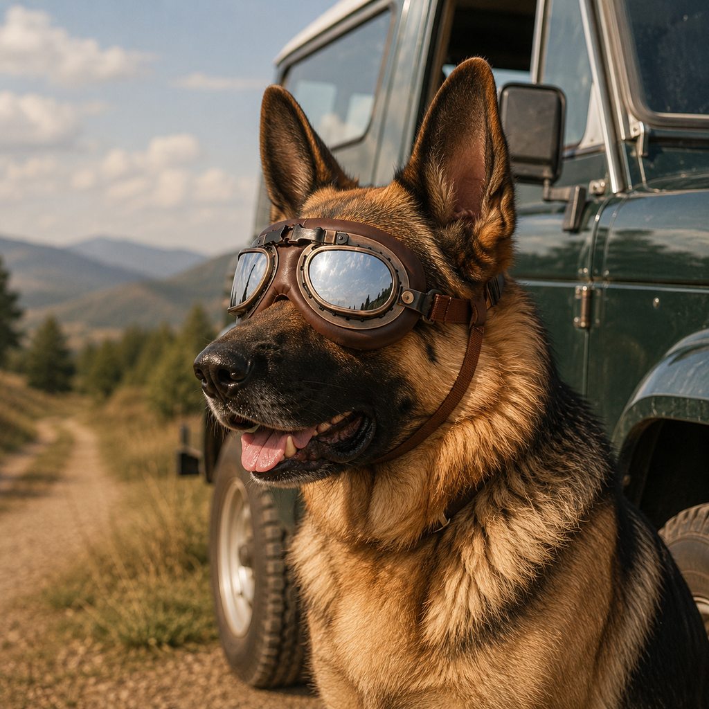 Retro Aviator Dog Goggles – Wind & Dust Shield