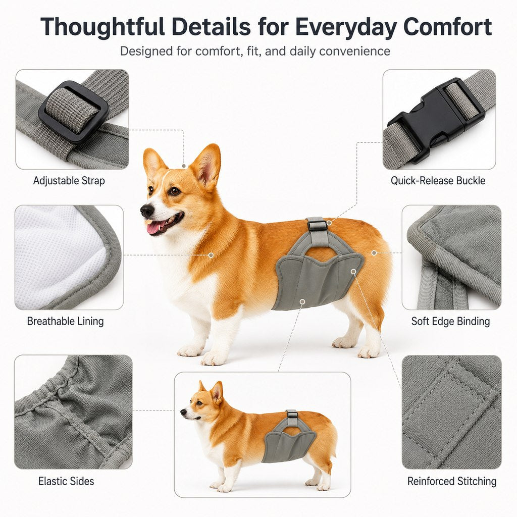 Reusable Female Dog Diaper – Adjustable & Washable