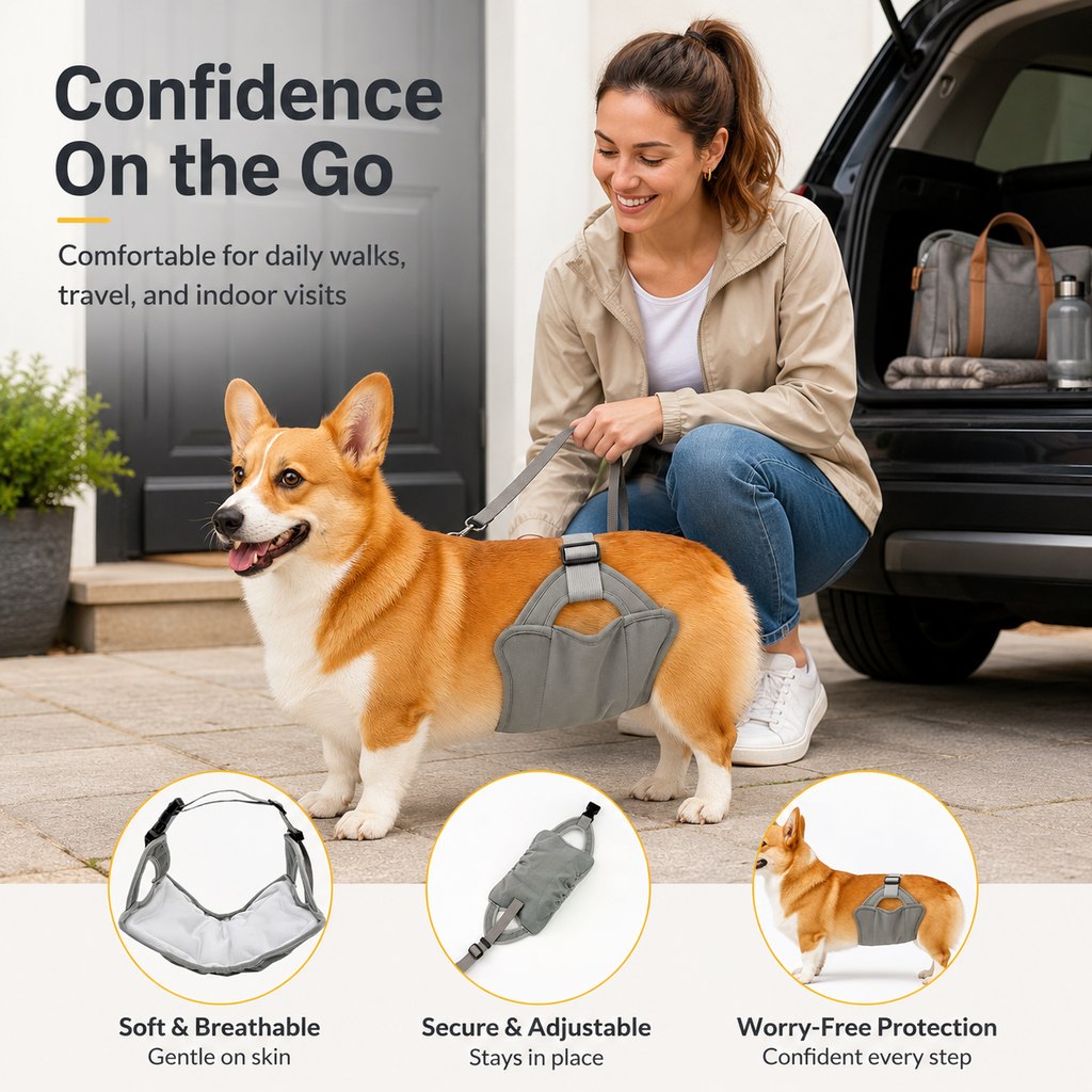 Reusable Female Dog Diaper – Adjustable & Washable
