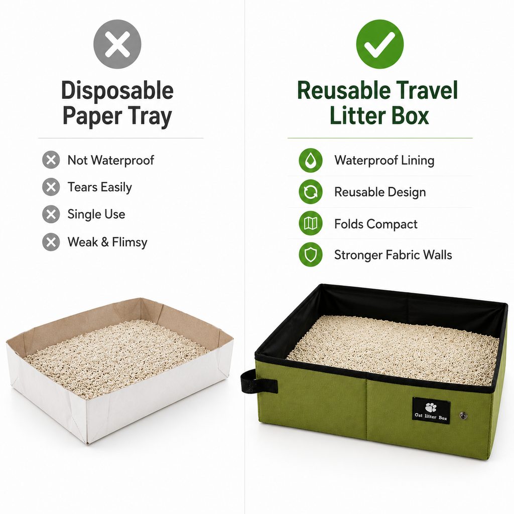 Foldable Travel Cat Litter Box – Leak-Proof