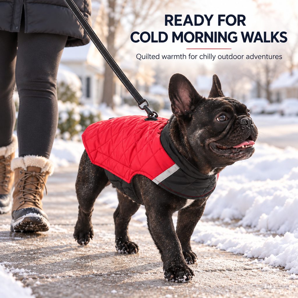 Reversible Quilted Dog Coat – Water-Resistant 2-in-1