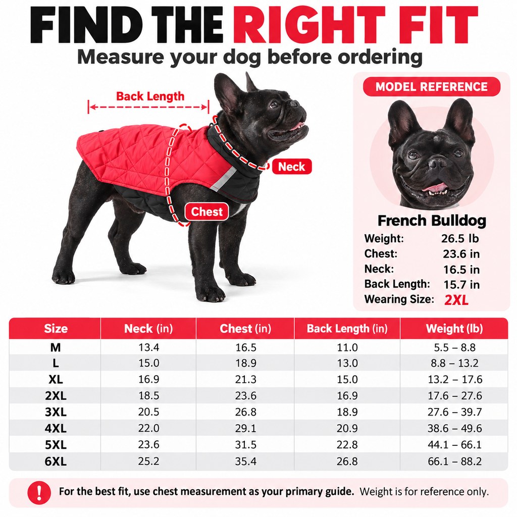 Reversible Quilted Dog Coat – Water-Resistant 2-in-1