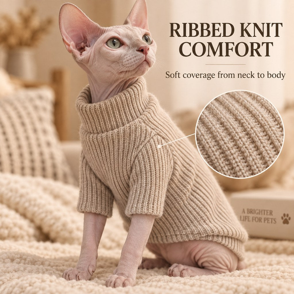 Cat Turtleneck Sweater & Sherpa Vest – Warm Layers