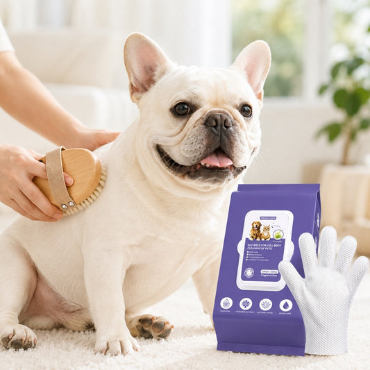 Frenchie Grooming Kit – Brush & Rinse-Free Cleaning Gloves