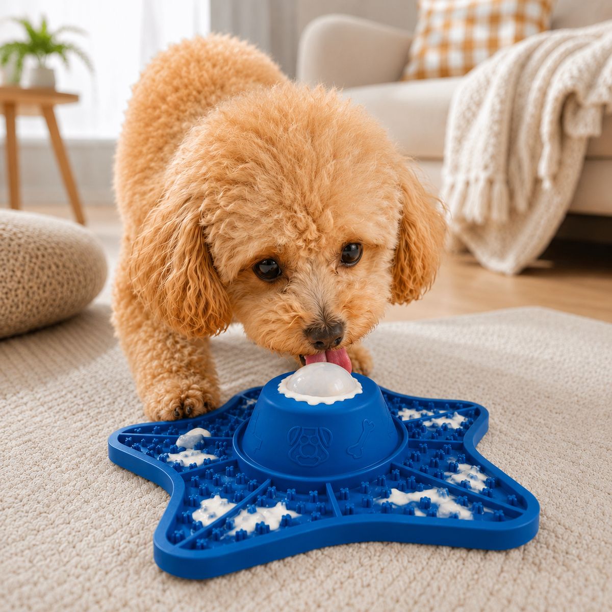 Rolling Ball Slow Feeder Lick Mat – Keeps Fast Eaters Busy