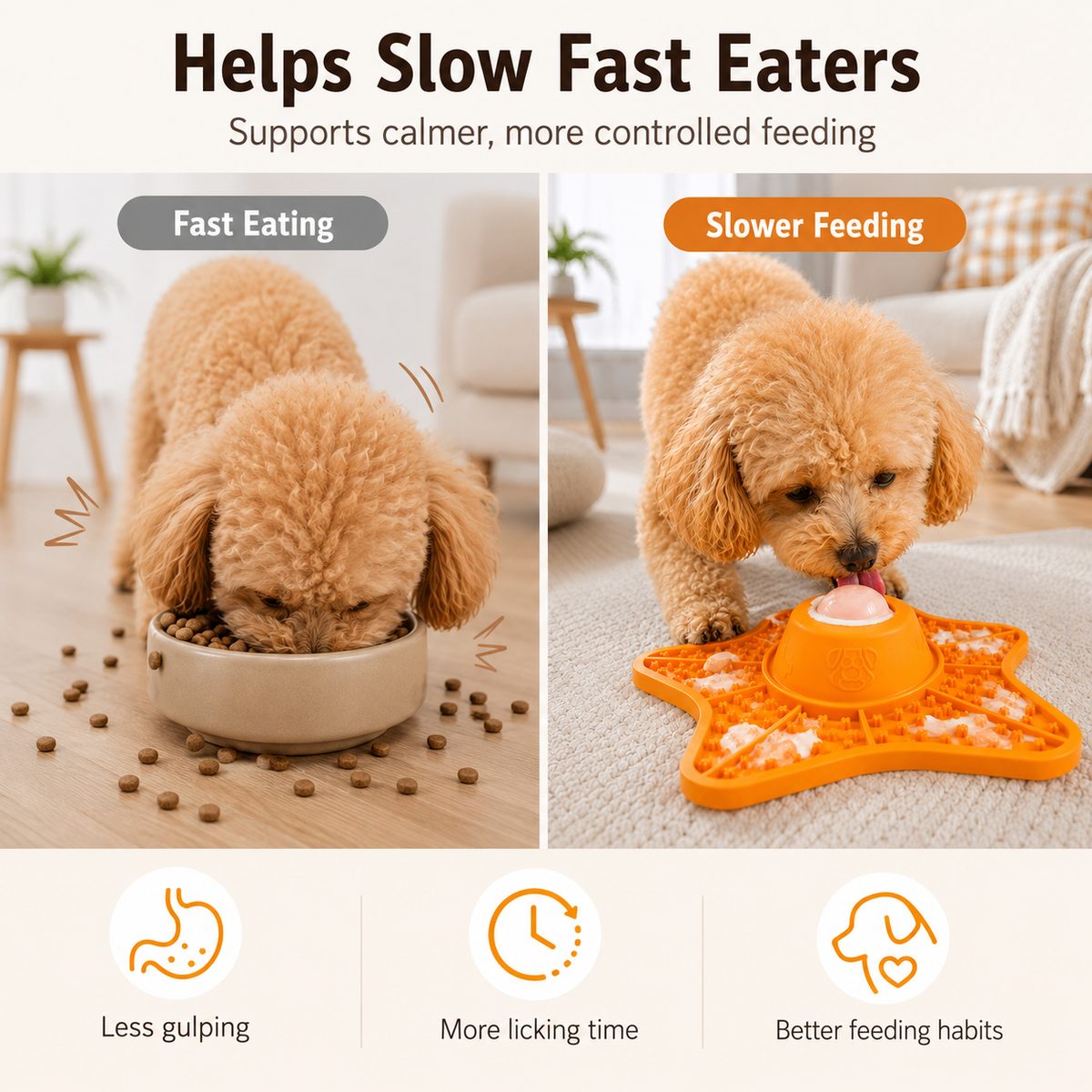 Rolling Ball Slow Feeder Lick Mat – Keeps Fast Eaters Busy