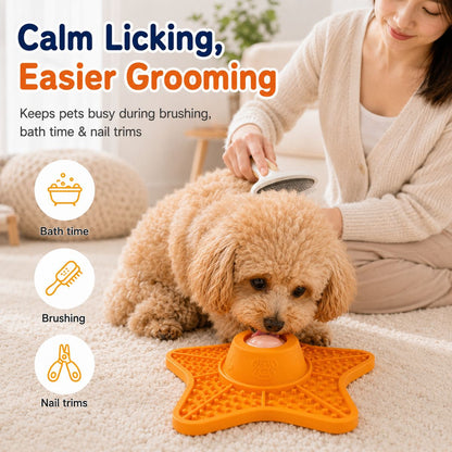 Rolling Ball Slow Feeder Lick Mat – Keeps Fast Eaters Busy