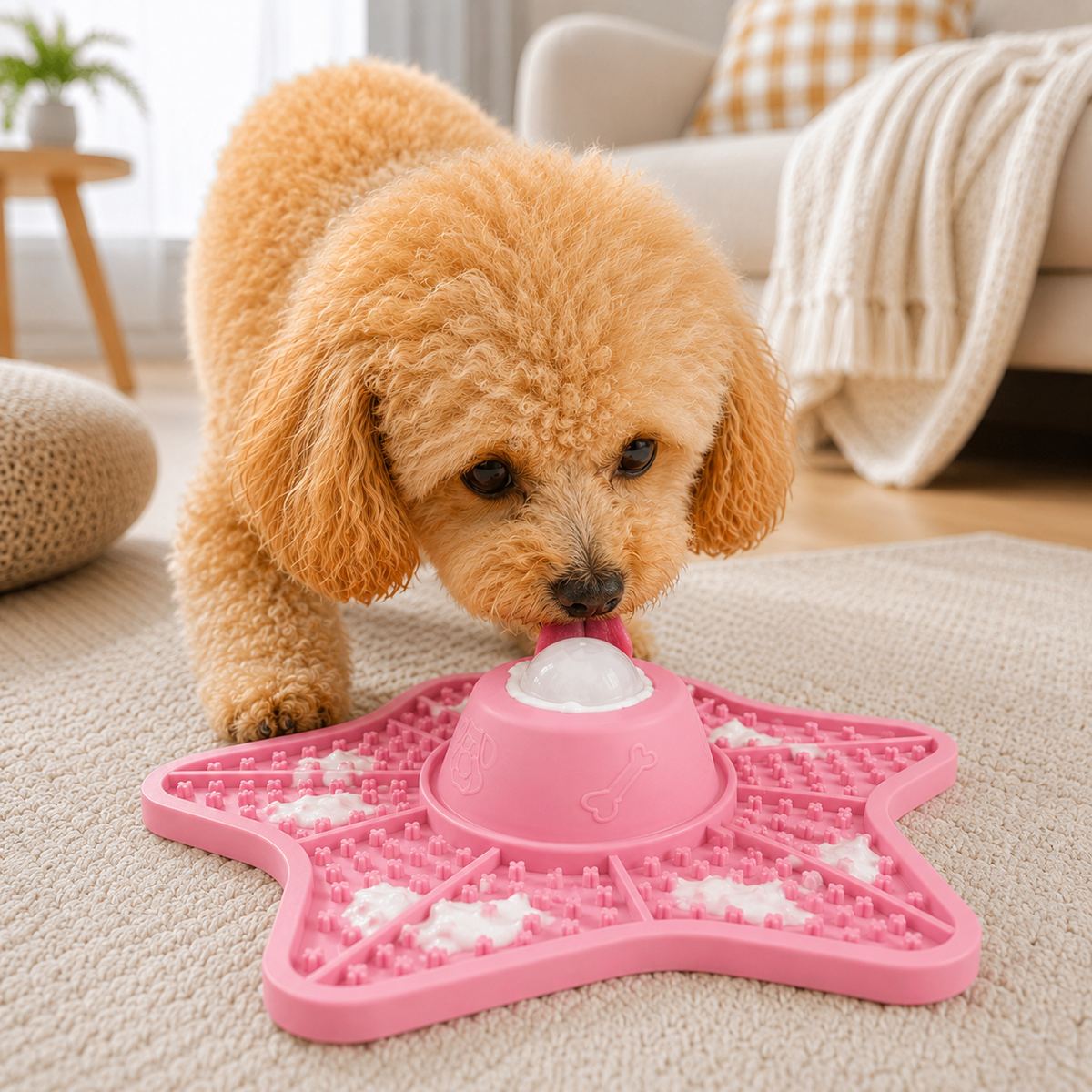 Rolling Ball Slow Feeder Lick Mat – Keeps Fast Eaters Busy