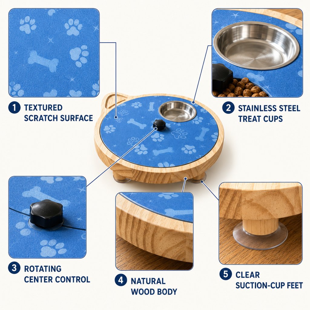 Dog Nail Scratch Board & Treat Puzzle – No Clippers