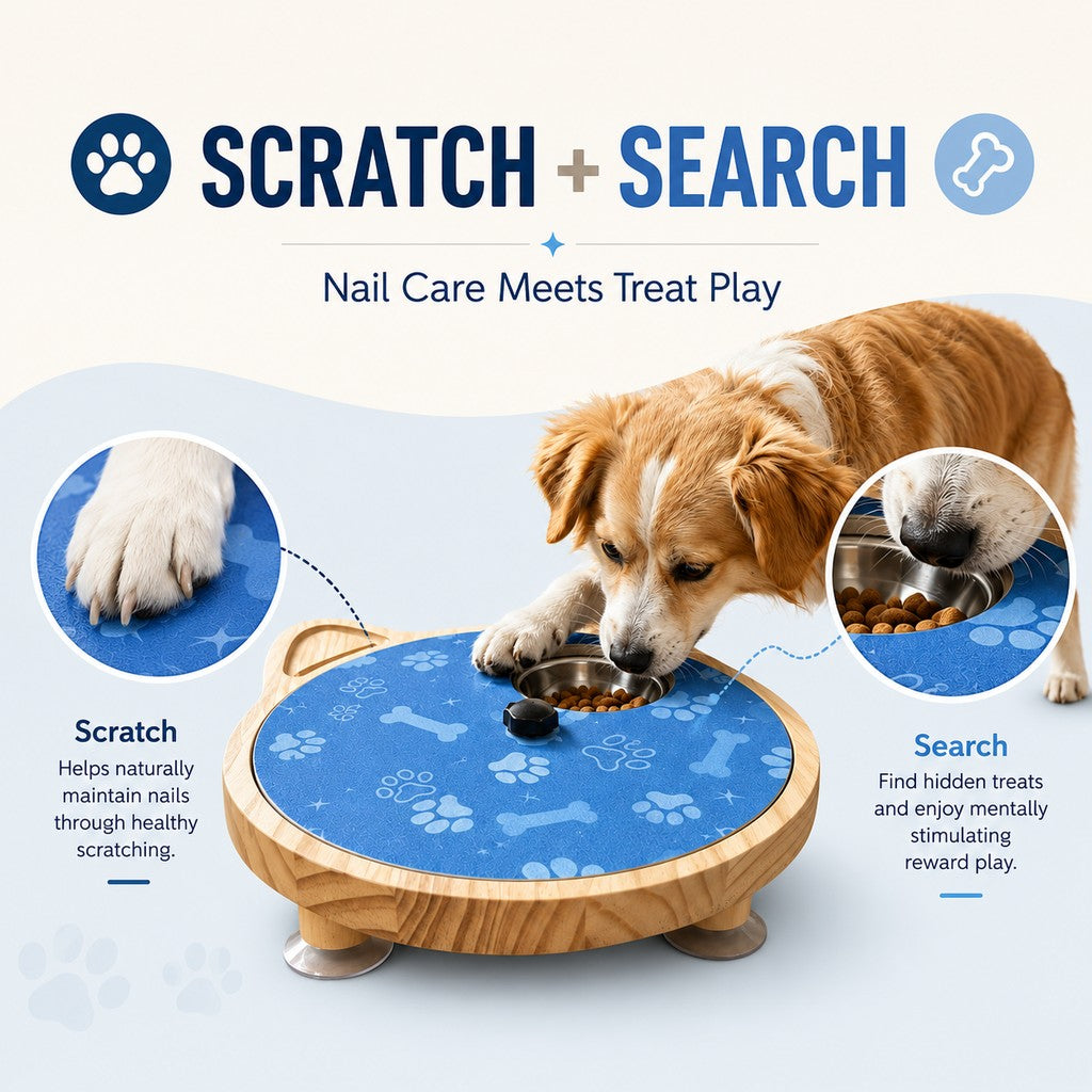 Dog Nail Scratch Board & Treat Puzzle – No Clippers