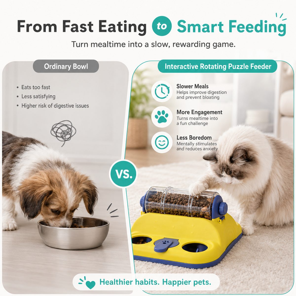 Rotating Puzzle Feeder – Slows Fast Eaters