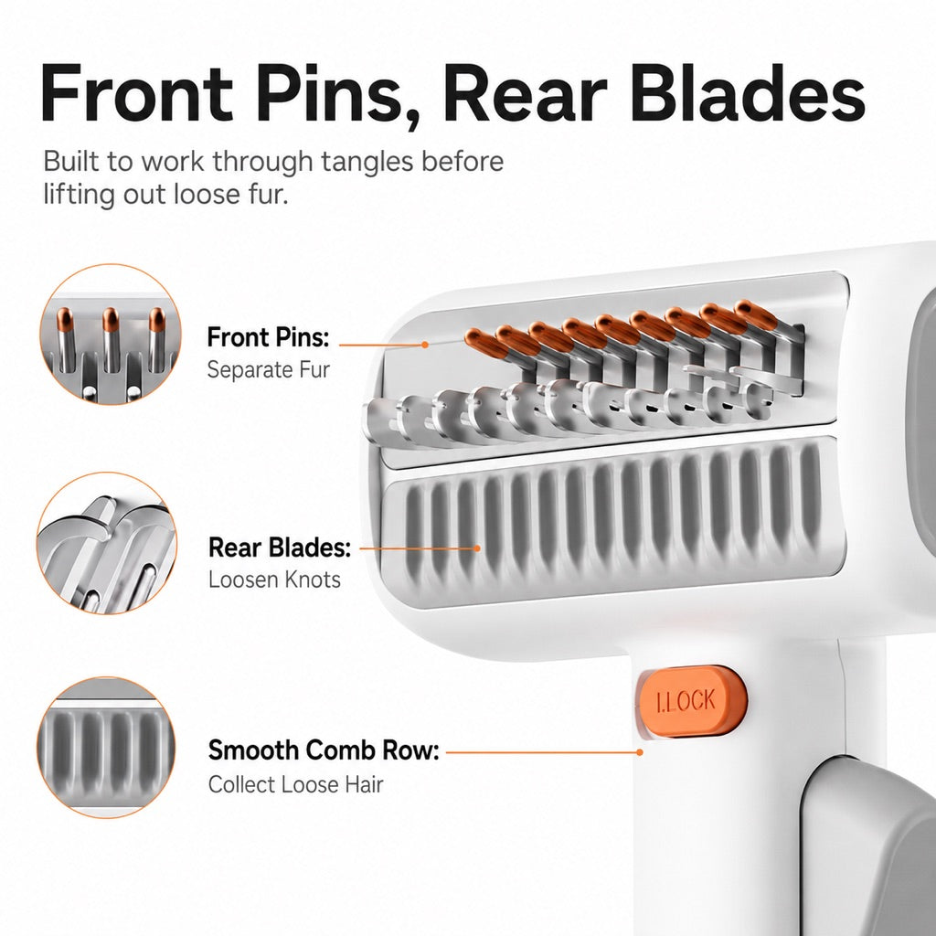 Self-Cleaning Dematting Brush – Removes Tangles & Loose Fur
