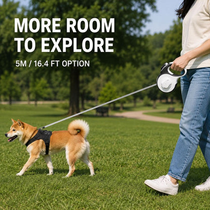 LED Retractable Dog Leash – Built-In Path Light