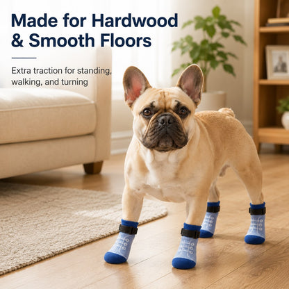 Non-Slip Dog Socks 4-Pack – Better Grip on Smooth Floors