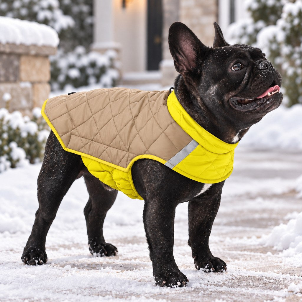 Reversible Quilted Dog Coat – Water-Resistant 2-in-1