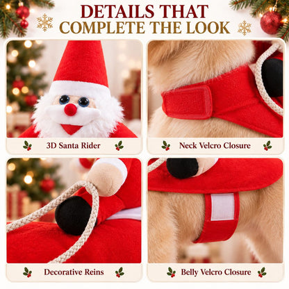 Santa Rider Pet Costume – Funny Christmas Photos