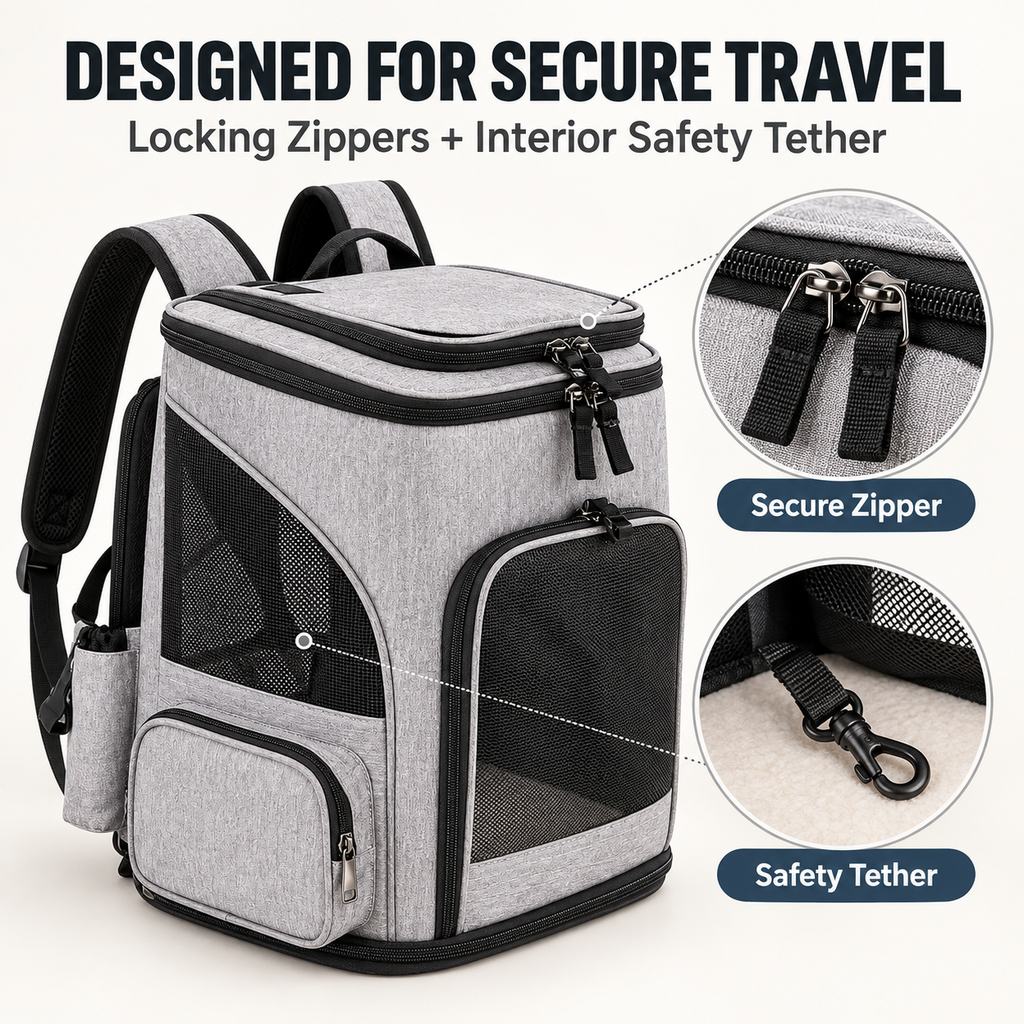 Expandable Pet Carrier Backpack – Breathable Mesh