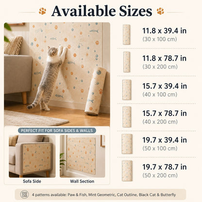 Cuttable Cat Scratch Mat – Wall & Furniture Protection