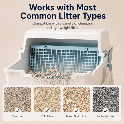 Semi-Automatic Cat Litter Box – Flip-to-Sift Cleanup