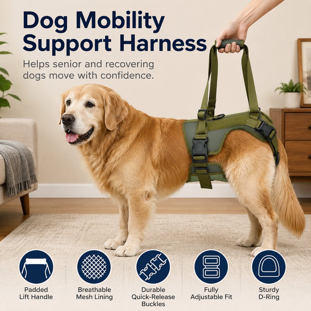 Padded Dog Lift Harness – Support for Weak Hind Legs