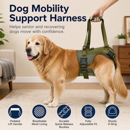 Padded Dog Lift Harness – Support for Weak Hind Legs