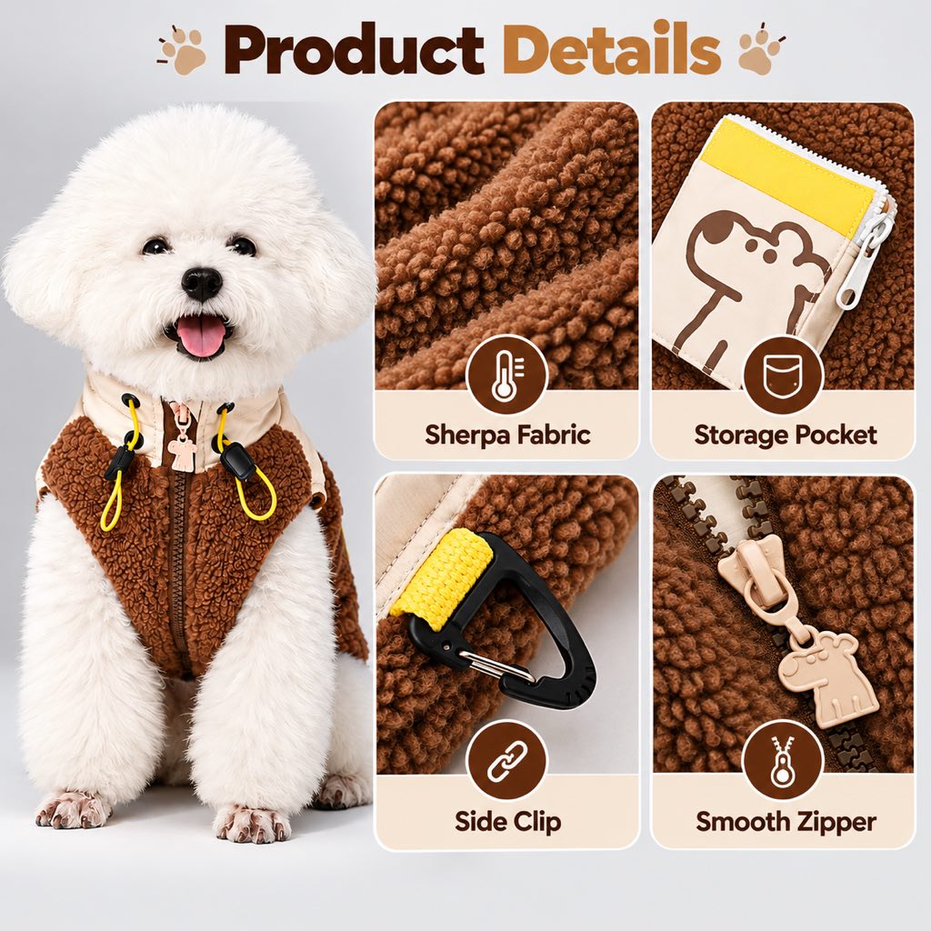 Sherpa Dog Vest – Warm with Leash D-Ring