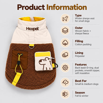 Sherpa Dog Vest – Warm with Leash D-Ring