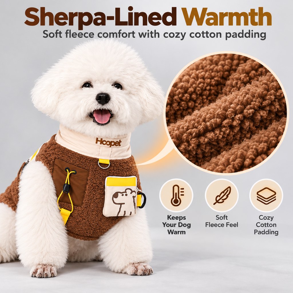 Sherpa Dog Vest – Warm with Leash D-Ring
