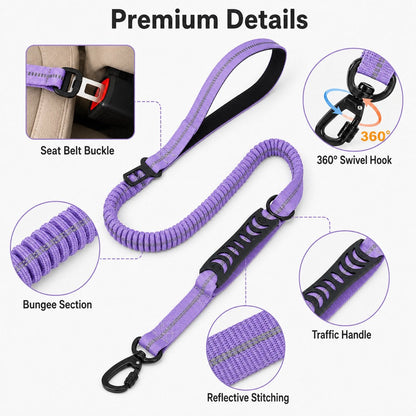 Dog Car Seat Belt Leash – Shock-Absorbing Safety