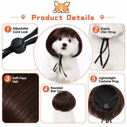 Funny Bob Pet Wig – Easy Costume Photo Prop