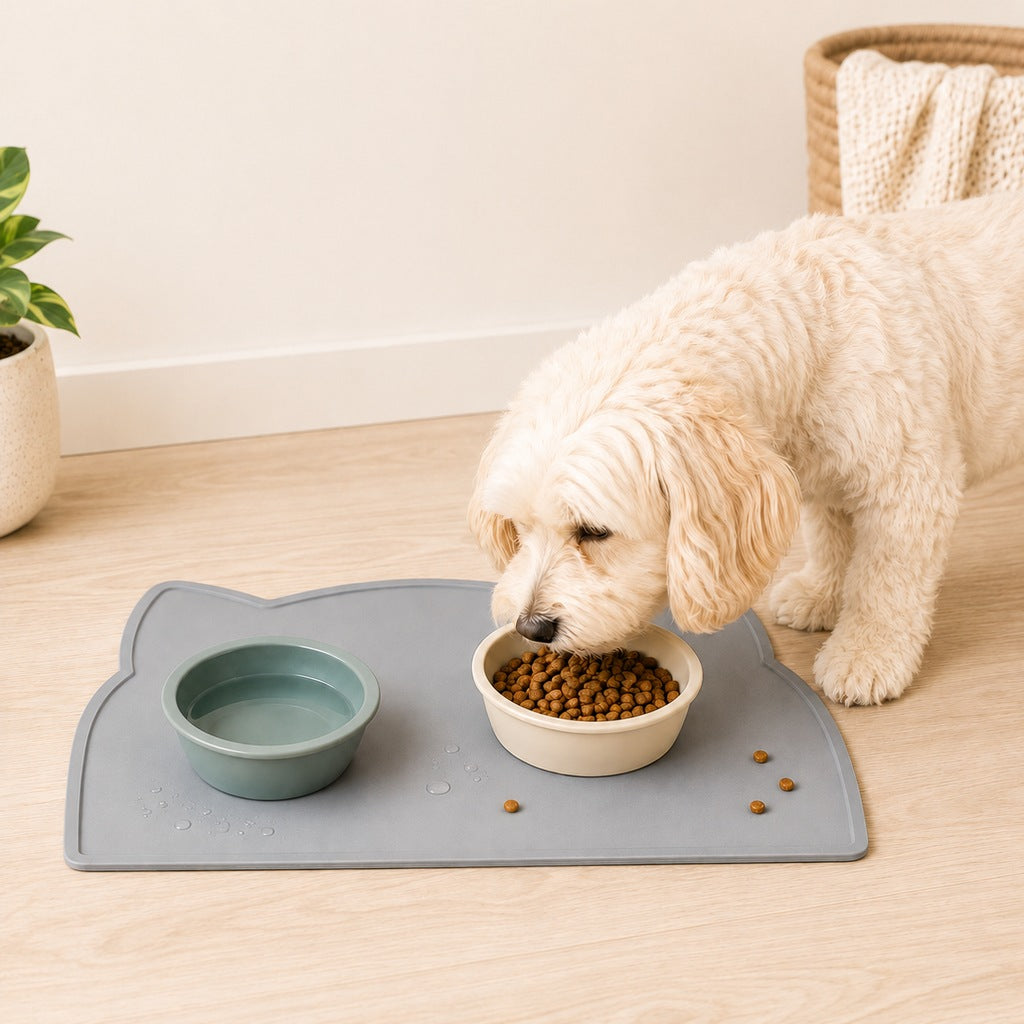Raised-Edge Silicone Feeding Mat – Clean Floors at Mealtime