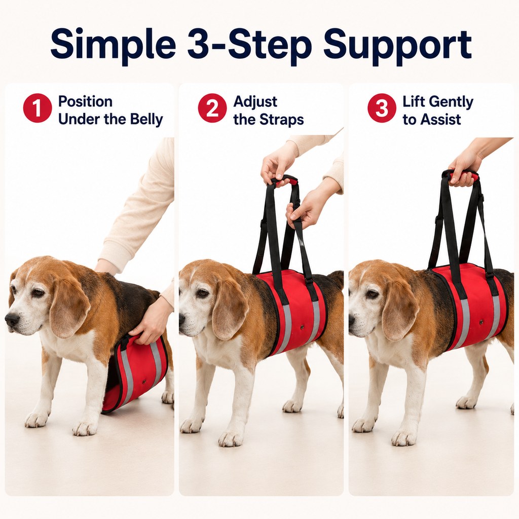 Reflective Dog Lift Sling – Belly Support for Mobility