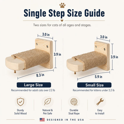 Wall-Mounted Wood Cat Steps – Space-Saving Climber