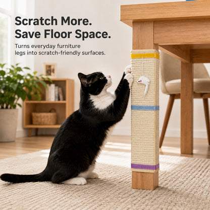 Wrap-Around Sisal Cat Scratcher – Protects Table Legs