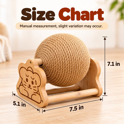 Sisal Cat Scratching Ball – Wooden Stand