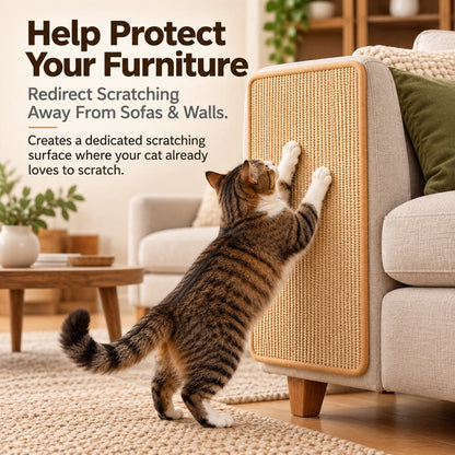 Self-Adhesive Sisal Cat Scratch Mat – Protects Sofas