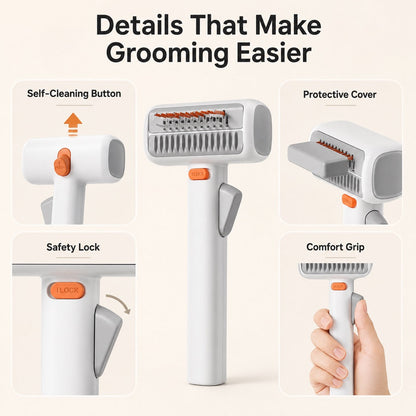 Self-Cleaning Dematting Brush – Removes Tangles & Loose Fur