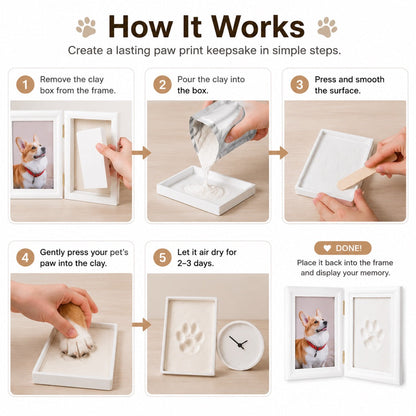 Pet Paw Print Frame Kit – DIY Keepsake Memories