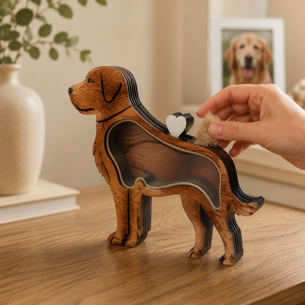 Wooden Pet Fur Keepsake Box – Cherish Their Memory